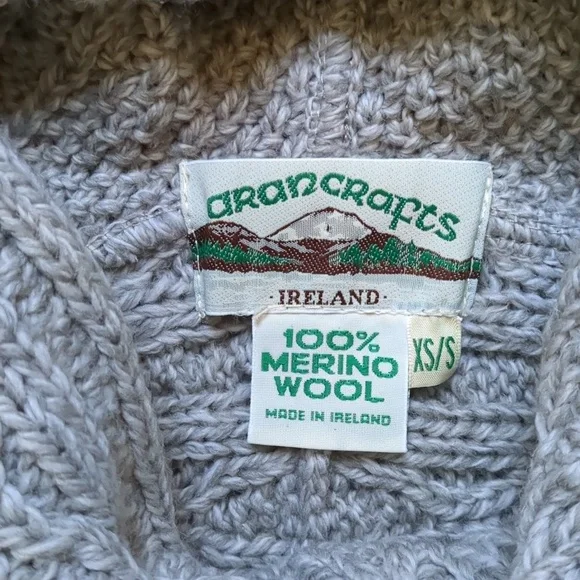 Aran Craft Merino Wool Button Cape Poncho - Picture 3 of 16